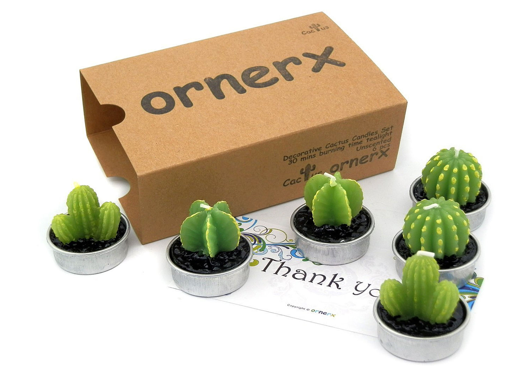 Ornerx Decorative Cactus Candles
